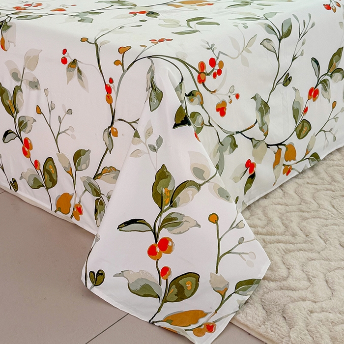 91家纺网 家纺一手货源 找家纺 梵巢家纺 2025新款加厚芦荟棉床单磨毛化纤床单 叶凡浮青