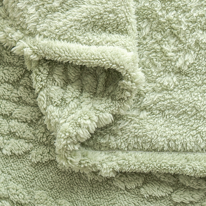 91家纺网 家纺一手货源 找家纺 楼兰公主 2025春夏新款塔芙绒毛毯毯子多功能盖毯 塔芙绒蝴蝶结-茶绿