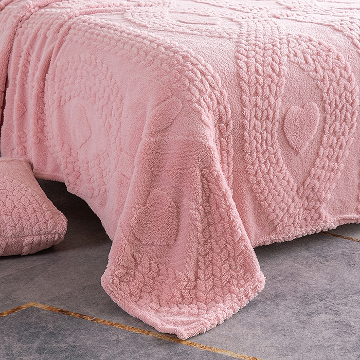 91家纺网 家纺一手货源 找家纺 楼兰公主 2025春夏新款塔芙绒毛毯毯子多功能盖毯 塔芙绒蝴蝶结-粉
