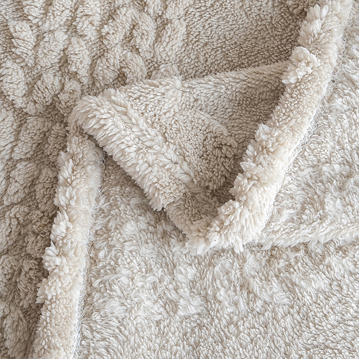 91家纺网 家纺一手货源 找家纺 楼兰公主 2025春夏新款塔芙绒毛毯毯子多功能盖毯 塔芙绒蝴蝶结-卡其