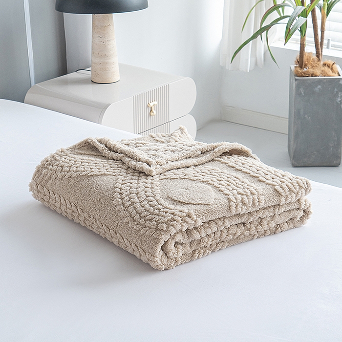 91家纺网 家纺一手货源 找家纺 楼兰公主 2025春夏新款塔芙绒毛毯毯子多功能盖毯 塔芙绒蝴蝶结-卡其