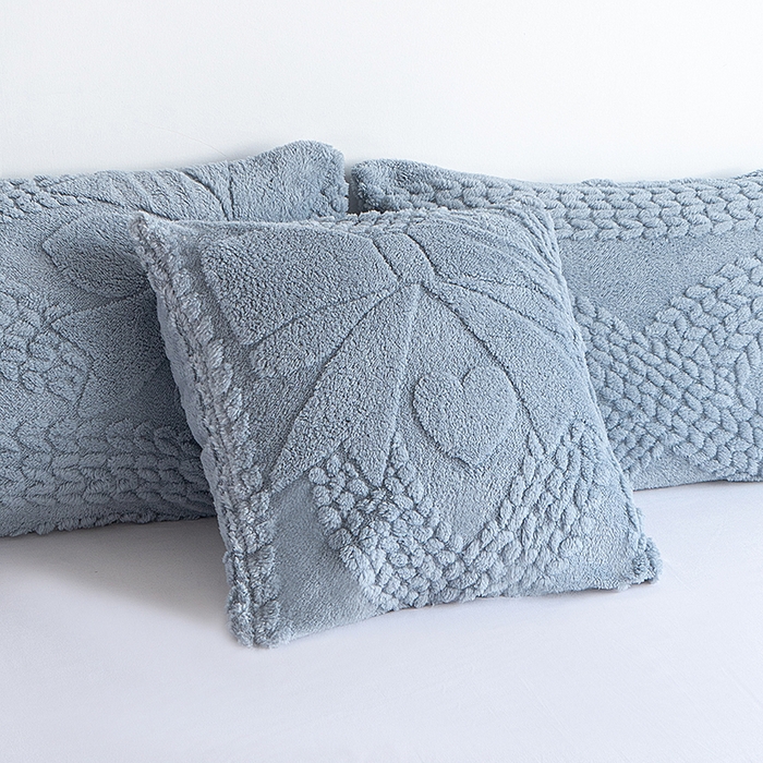 91家纺网 家纺一手货源 找家纺 楼兰公主 2025春夏新款塔芙绒毛毯毯子多功能盖毯 塔芙绒蝴蝶结-蓝灰