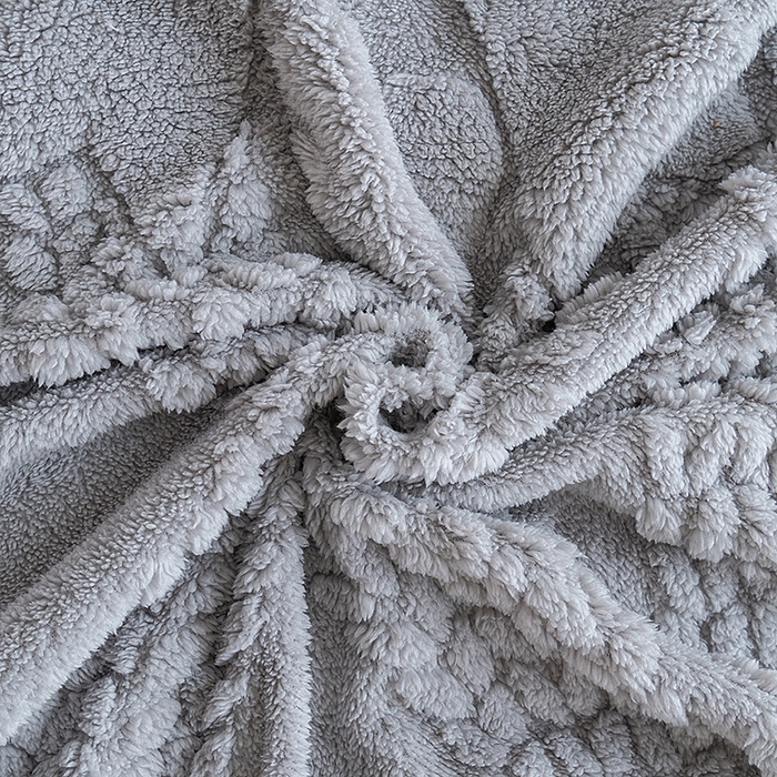 91家纺网 家纺一手货源 找家纺 楼兰公主 2025春夏新款塔芙绒毛毯毯子多功能盖毯 塔芙绒蝴蝶结-浅灰