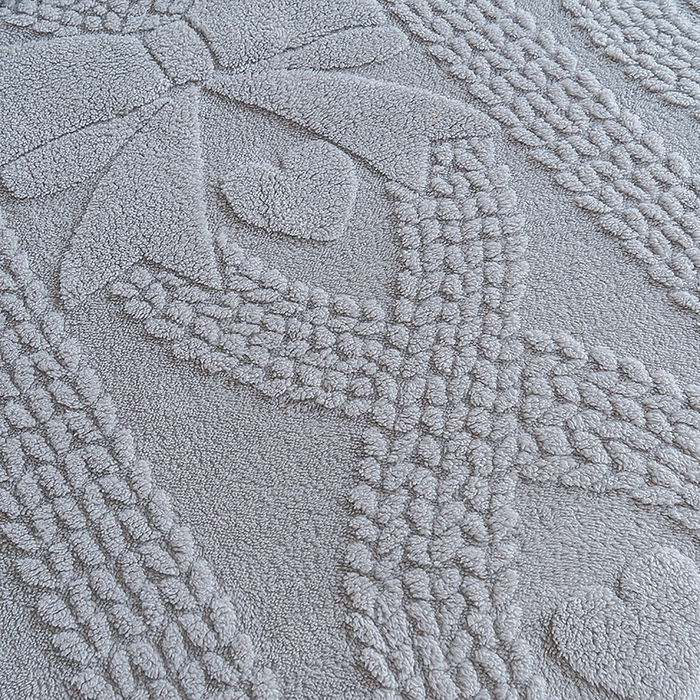 91家纺网 家纺一手货源 找家纺 楼兰公主 2025春夏新款塔芙绒毛毯毯子多功能盖毯 塔芙绒蝴蝶结-浅灰