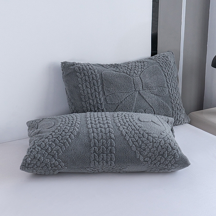 91家纺网 家纺一手货源 找家纺 楼兰公主 2025春夏新款塔芙绒毛毯毯子多功能盖毯 塔芙绒蝴蝶结-深灰