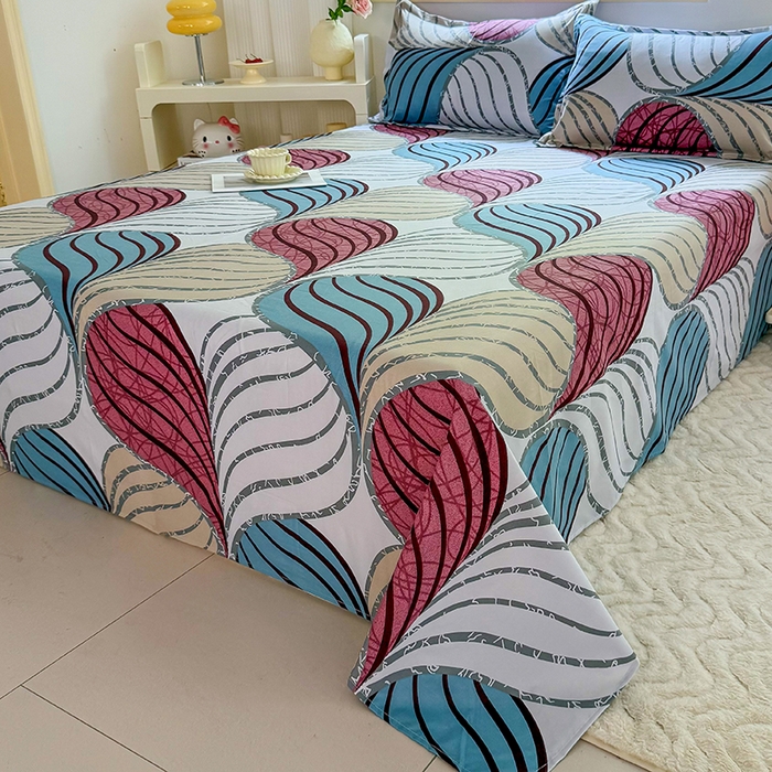 91家纺网 家纺一手货源 找家纺 梵巢家纺 2025新款加厚芦荟棉床单磨毛化纤床单 片片梦境