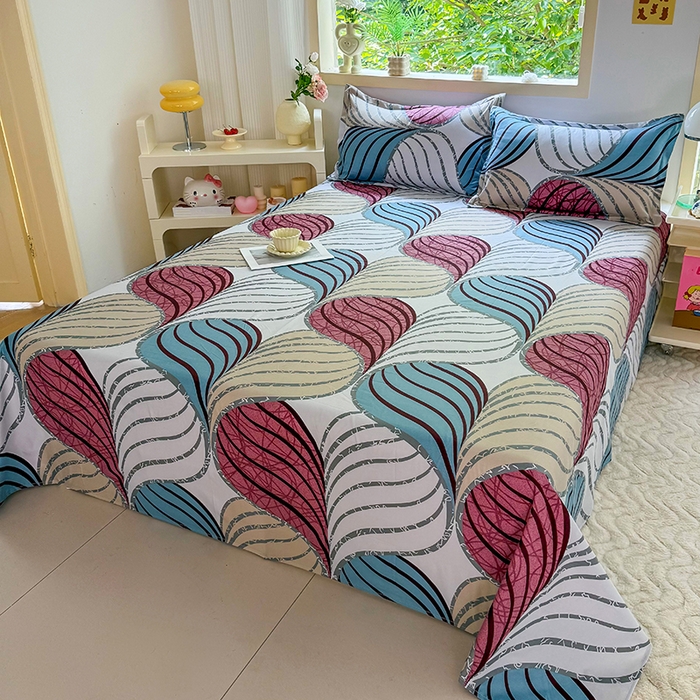 91家纺网 家纺一手货源 找家纺 梵巢家纺 2025新款加厚芦荟棉床单磨毛化纤床单 片片梦境