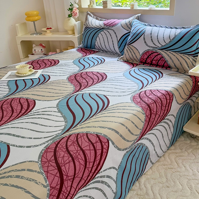 91家纺网 家纺一手货源 找家纺 梵巢家纺 2025新款加厚芦荟棉床单磨毛化纤床单 片片梦境