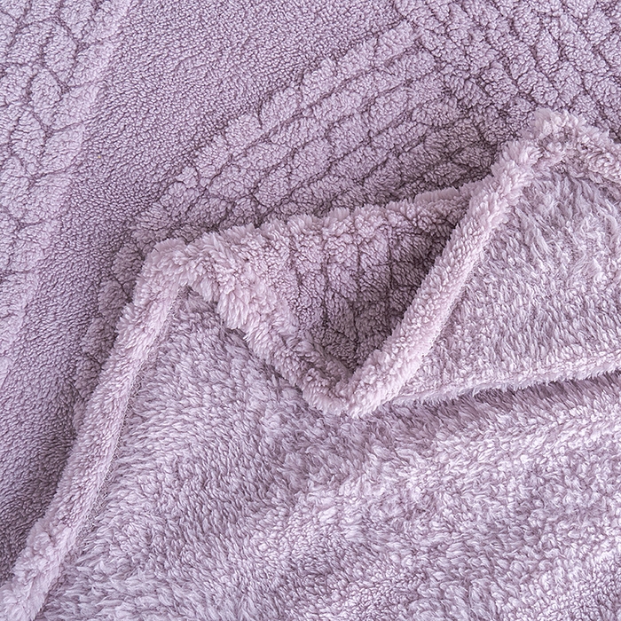91家纺网 家纺一手货源 找家纺 楼兰公主 2025春夏新款塔芙绒毛毯毯子多功能盖毯 塔芙绒蝴蝶结-紫色