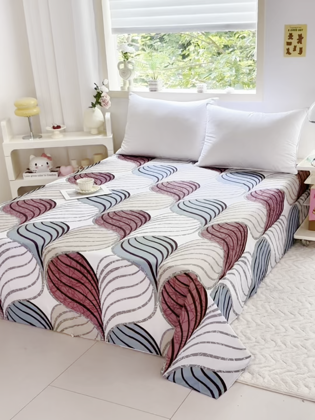 91家纺网 家纺一手货源 找家纺 梵巢家纺 2025新款加厚芦荟棉床单磨毛化纤床单 片片梦境