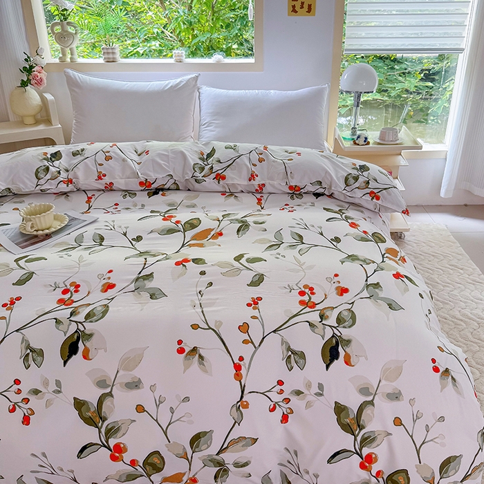 91家纺网 家纺一手货源 找家纺 梵巢家纺 芦荟棉被套，被罩化纤被套 叶凡浮青