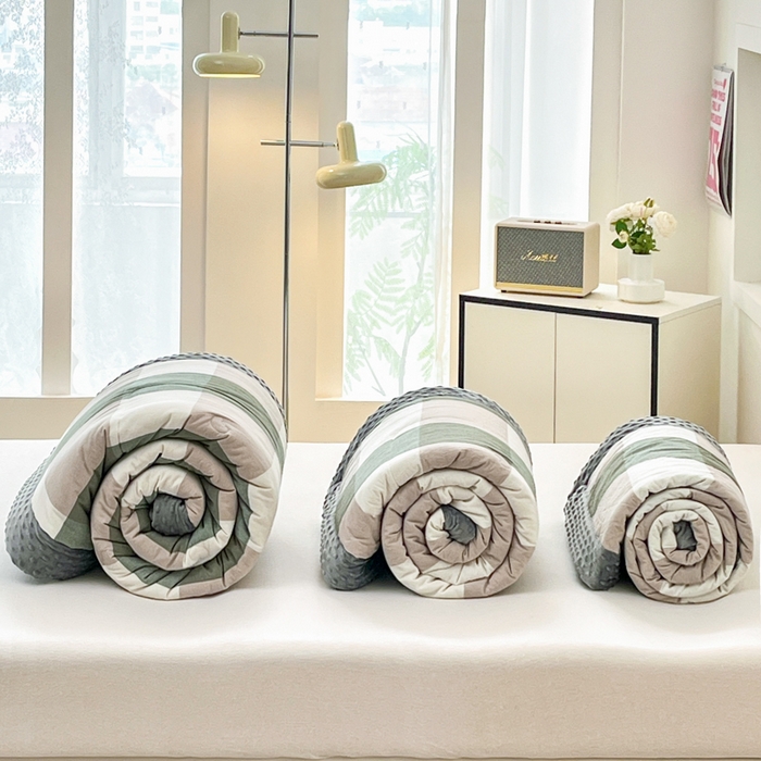 91家纺网 家纺一手货源 找家纺 鸣升家纺 2025新款全棉豆豆被被子被芯 绿大格