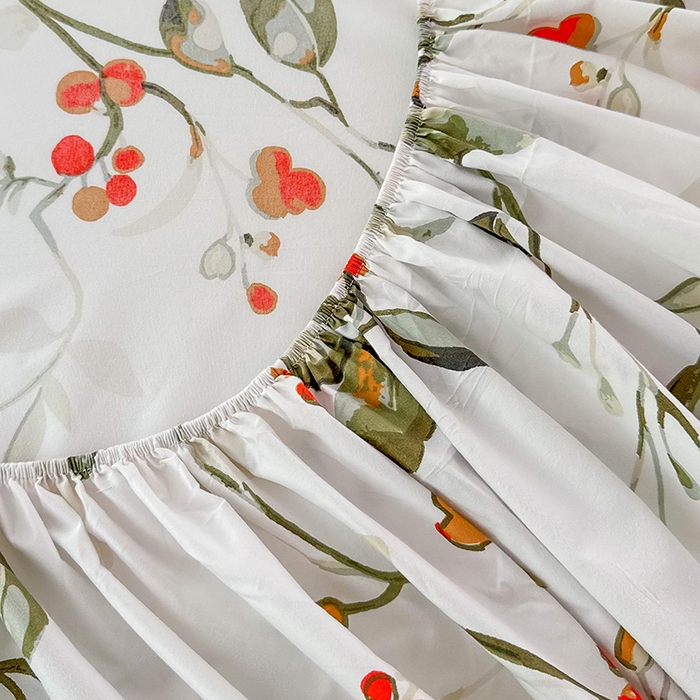 91家纺网 家纺一手货源 找家纺 梵巢家纺 2025新款芦荟棉四件套和单品印花四件套 床笠款四件套 叶凡浮青