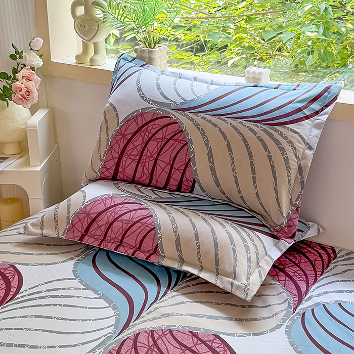 91家纺网 家纺一手货源 找家纺 梵巢家纺 2025新款芦荟棉四件套和单品印花四件套 床笠款四件套 片片梦境