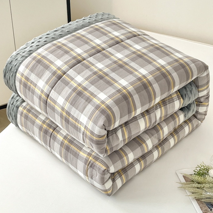 91家纺网 家纺一手货源 找家纺 鸣升家纺 2025新款全棉豆豆被被子被芯 莫妮卡灰