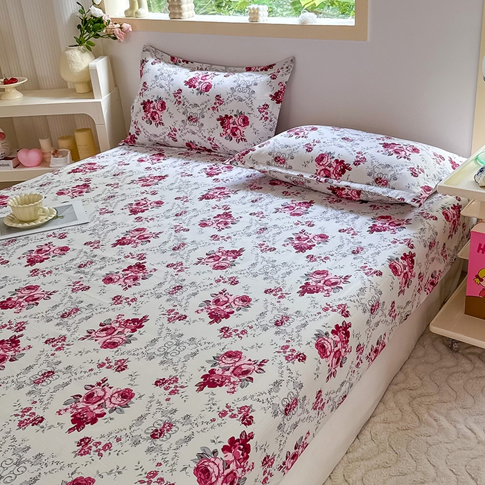 91家纺网 家纺一手货源 找家纺 梵巢家纺 2025新款芦荟棉四件套和单品印花四件套 床笠款四件套 春意盎然