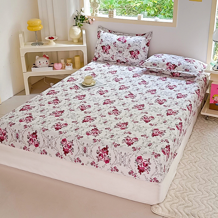 91家纺网 家纺一手货源 找家纺 梵巢家纺 2025新款芦荟棉四件套和单品印花四件套 床笠款四件套 春意盎然