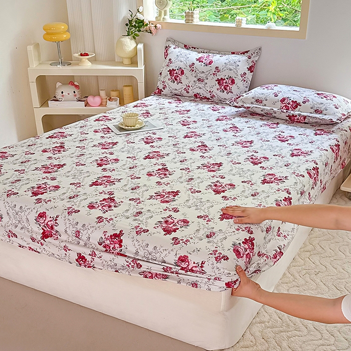 91家纺网 家纺一手货源 找家纺 梵巢家纺 2025新款芦荟棉四件套和单品印花四件套 床笠款四件套 春意盎然