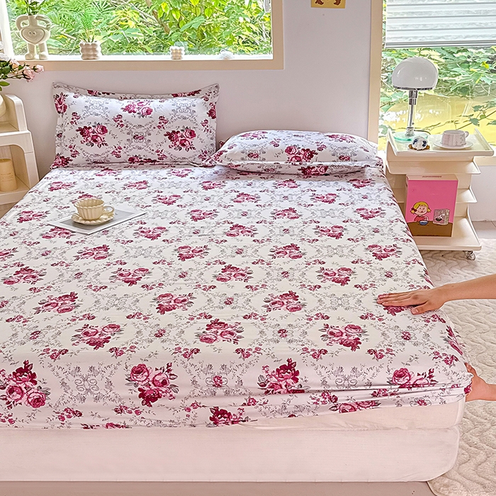 91家纺网 家纺一手货源 找家纺 梵巢家纺 2025新款芦荟棉四件套和单品印花四件套 床笠款四件套 春意盎然