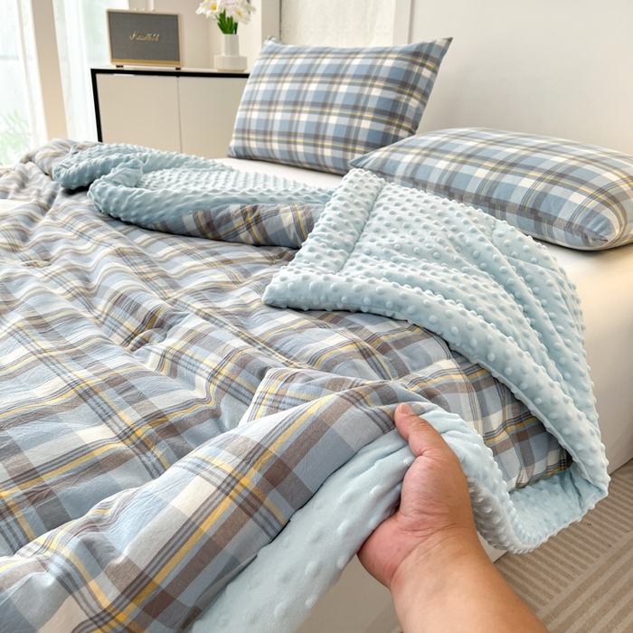 91家纺网 家纺一手货源 找家纺 鸣升家纺 2025新款全棉豆豆被被子被芯 莫妮卡兰