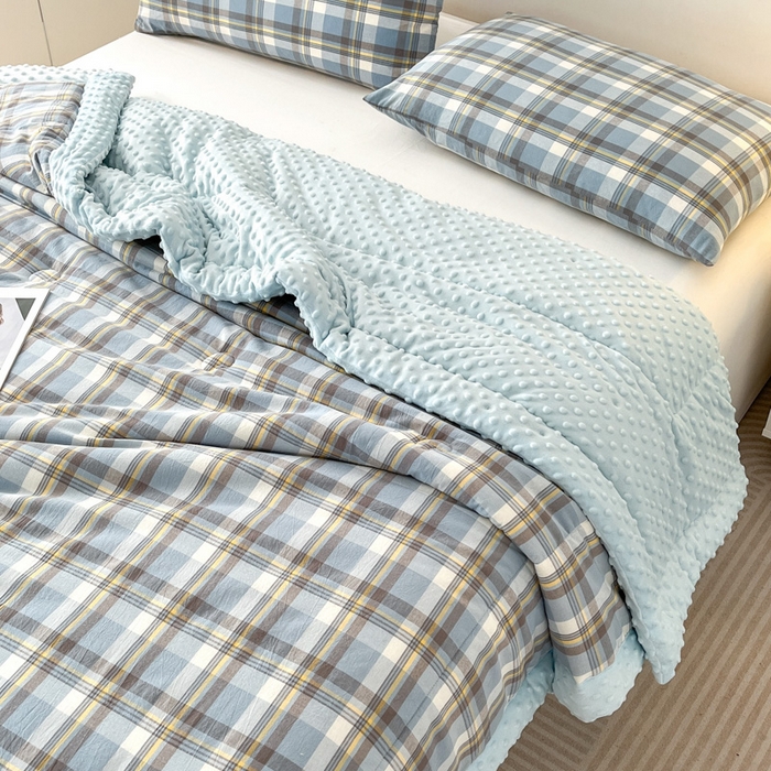 91家纺网 家纺一手货源 找家纺 鸣升家纺 2025新款全棉豆豆被被子被芯 莫妮卡兰