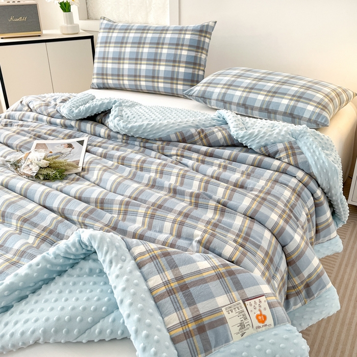 91家纺网 家纺一手货源 找家纺 鸣升家纺 2025新款全棉豆豆被被子被芯 莫妮卡兰