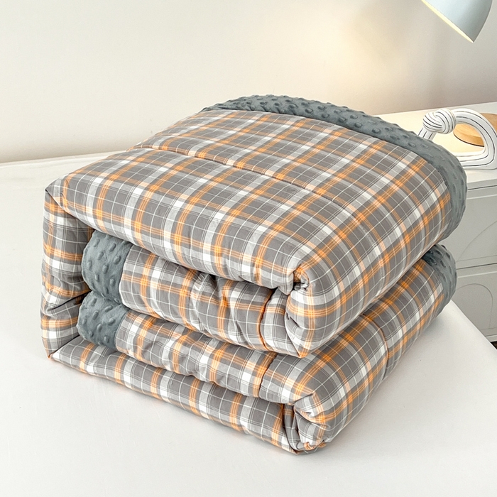 91家纺网 家纺一手货源 找家纺 鸣升家纺 2025新款全棉豆豆被被子被芯 南国灰