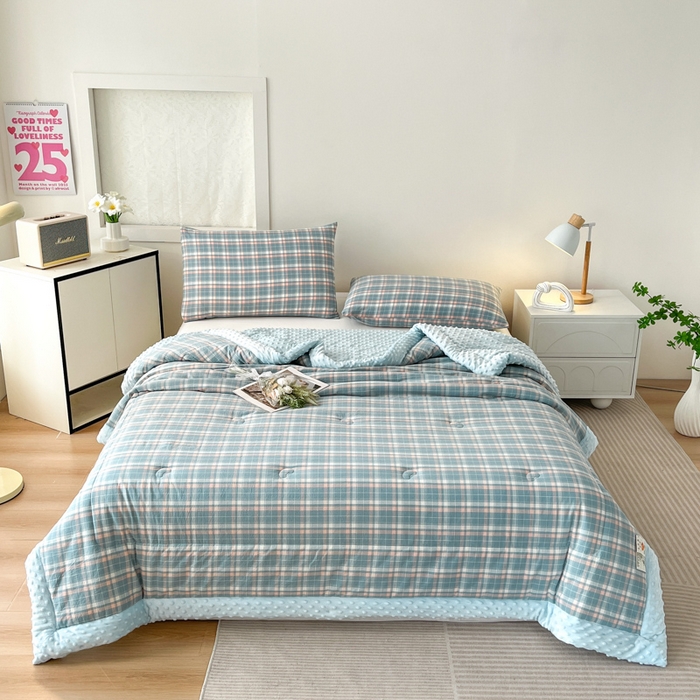 91家纺网 家纺一手货源 找家纺 鸣升家纺 2025新款全棉豆豆被被子被芯 南国兰