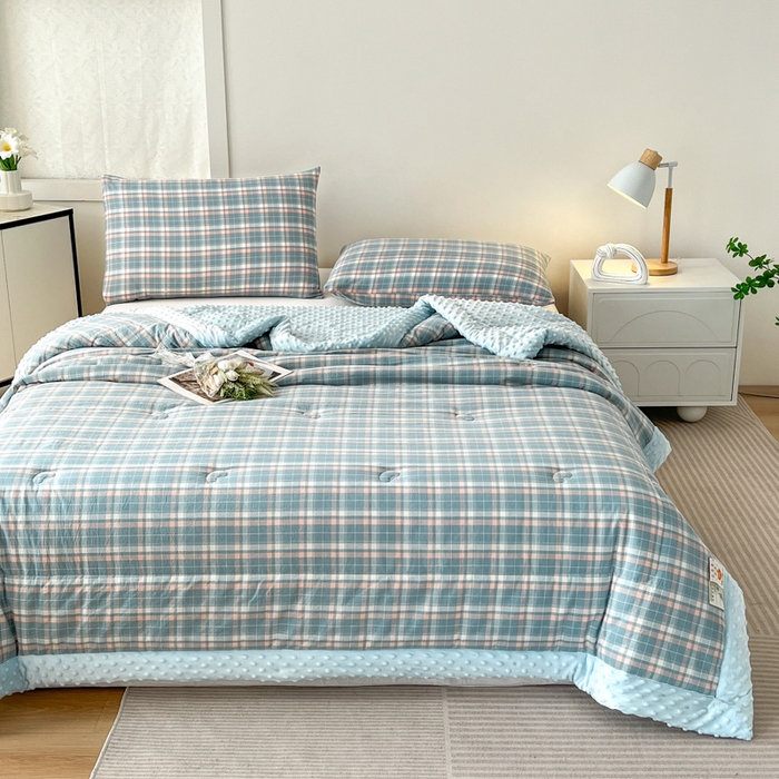 91家纺网 家纺一手货源 找家纺 鸣升家纺 2025新款全棉豆豆被被子被芯 南国兰