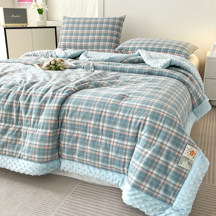 91家纺网 家纺一手货源 找家纺 鸣升家纺 2025新款全棉豆豆被被子被芯 南国兰