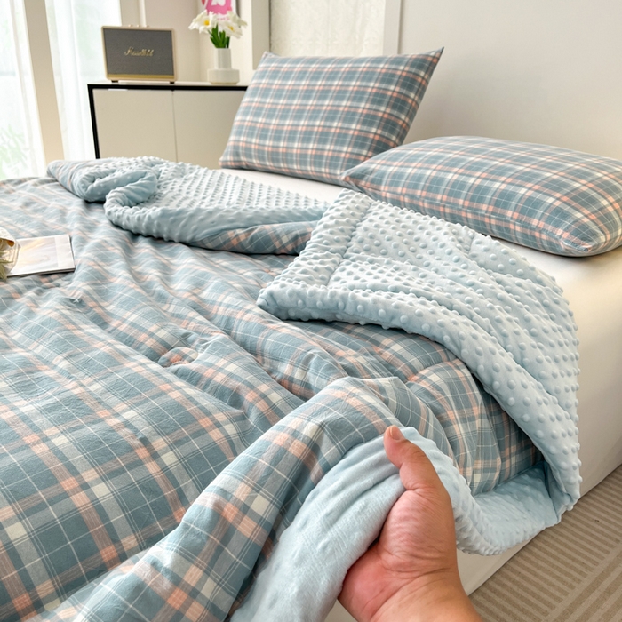 91家纺网 家纺一手货源 找家纺 鸣升家纺 2025新款全棉豆豆被被子被芯 南国兰