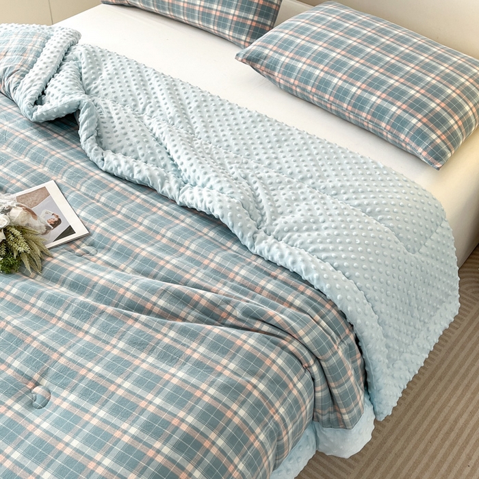 91家纺网 家纺一手货源 找家纺 鸣升家纺 2025新款全棉豆豆被被子被芯 南国兰