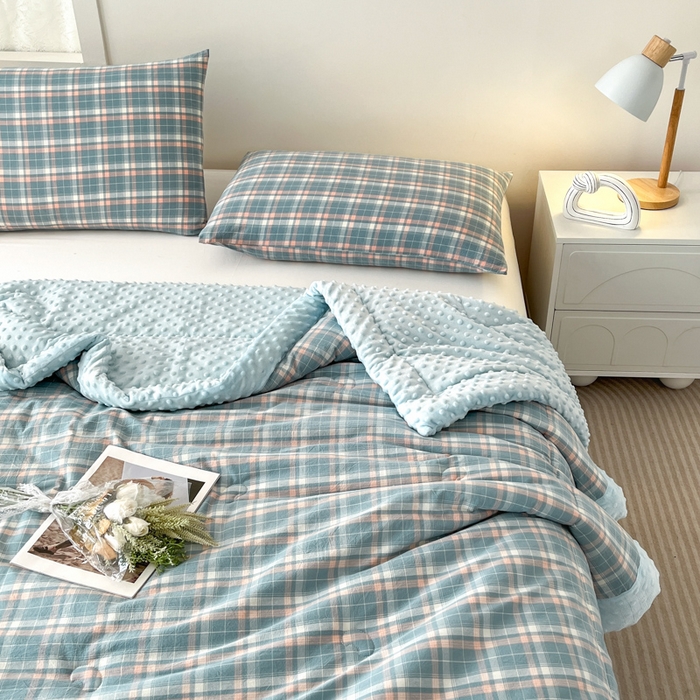 91家纺网 家纺一手货源 找家纺 鸣升家纺 2025新款全棉豆豆被被子被芯 南国兰