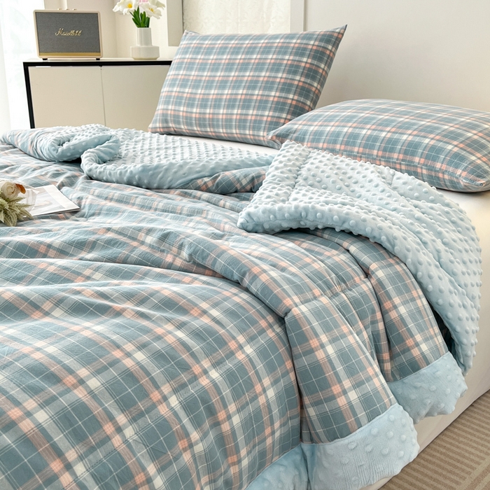 91家纺网 家纺一手货源 找家纺 鸣升家纺 2025新款全棉豆豆被被子被芯 南国兰