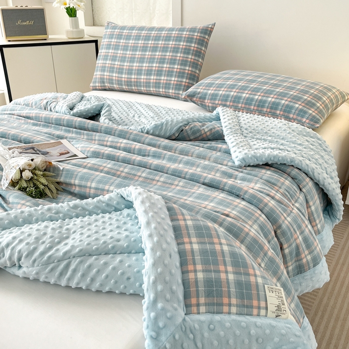 91家纺网 家纺一手货源 找家纺 鸣升家纺 2025新款全棉豆豆被被子被芯 南国兰