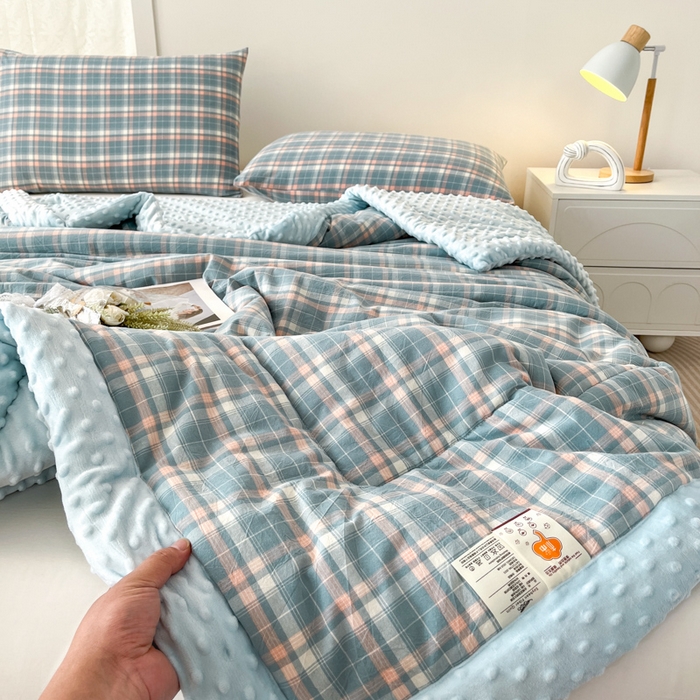 91家纺网 家纺一手货源 找家纺 鸣升家纺 2025新款全棉豆豆被被子被芯 南国兰