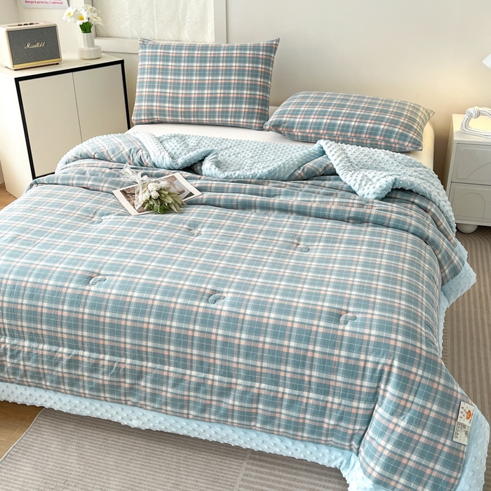 91家纺网 家纺一手货源 找家纺 鸣升家纺 2025新款全棉豆豆被被子被芯 南国兰