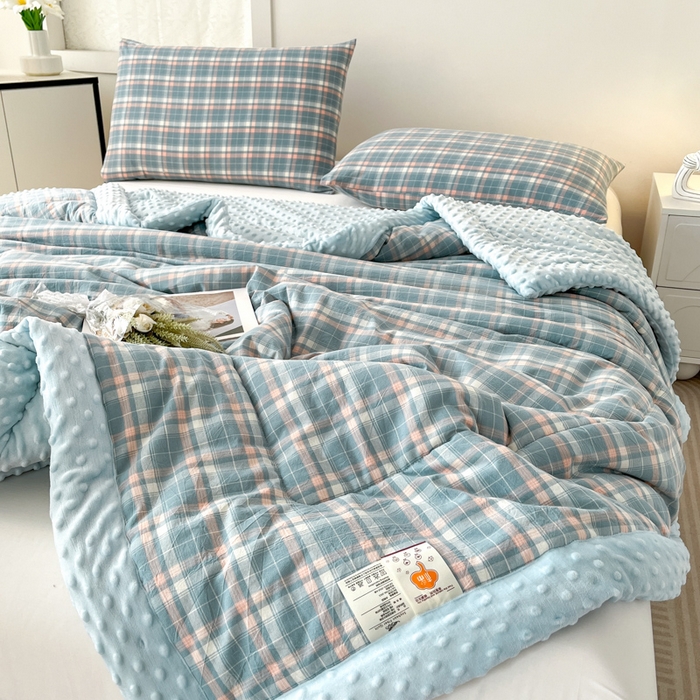 91家纺网 家纺一手货源 找家纺 鸣升家纺 2025新款全棉豆豆被被子被芯 南国兰