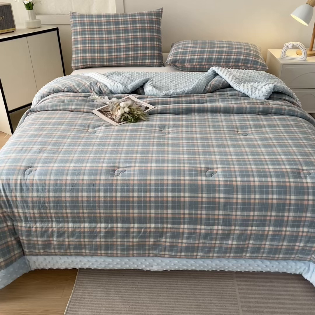 91家纺网 家纺一手货源 找家纺 鸣升家纺 2025新款全棉豆豆被被子被芯 南国兰