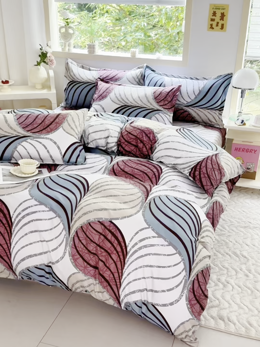 91家纺网 家纺一手货源 找家纺 梵巢家纺 芦荟棉三四件套，床单，被套，枕套化纤四件套 片片梦境