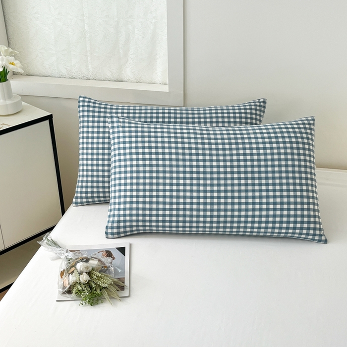 91家纺网 家纺一手货源 找家纺 鸣升家纺 2025新款全棉豆豆被被子被芯 浅蓝小格