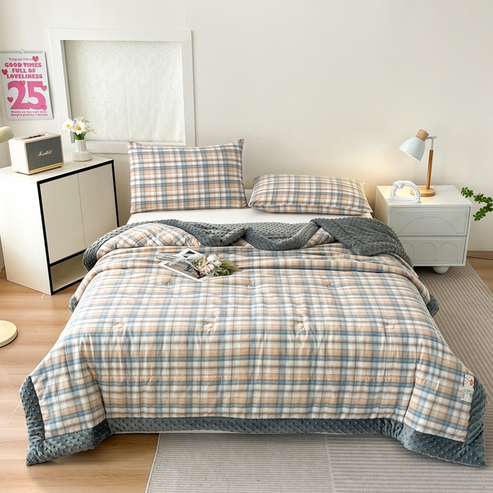 91家纺网 家纺一手货源 找家纺 鸣升家纺 2025新款全棉豆豆被被子被芯 星空米