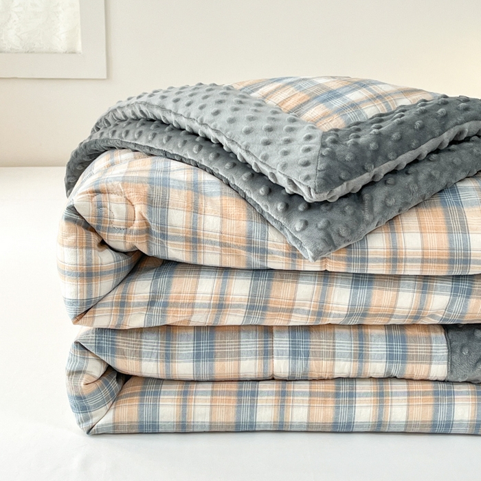 91家纺网 家纺一手货源 找家纺 鸣升家纺 2025新款全棉豆豆被被子被芯 星空米