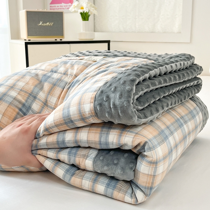 91家纺网 家纺一手货源 找家纺 鸣升家纺 2025新款全棉豆豆被被子被芯 星空米