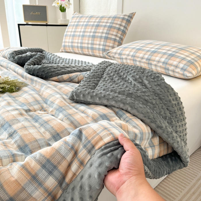 91家纺网 家纺一手货源 找家纺 鸣升家纺 2025新款全棉豆豆被被子被芯 星空米