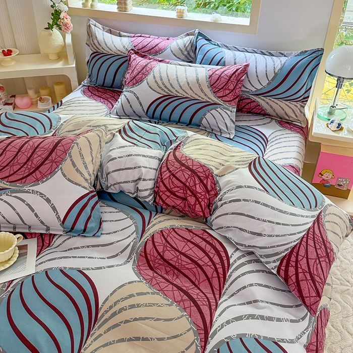 91家纺网 家纺一手货源 找家纺 梵巢家纺 芦荟棉三四件套，床单，被套，枕套化纤四件套 片片梦境