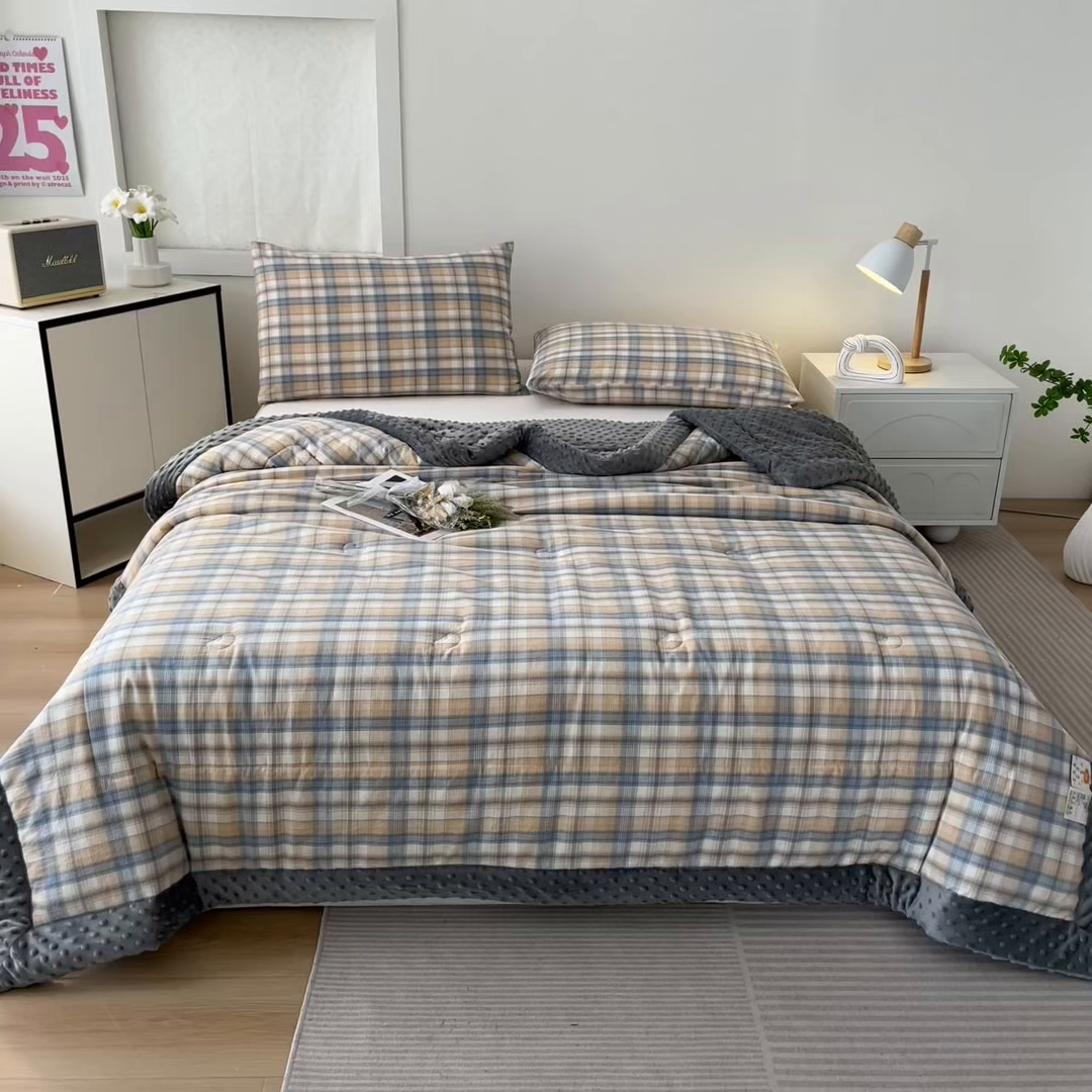 91家纺网 家纺一手货源 找家纺 鸣升家纺 2025新款全棉豆豆被被子被芯 星空米