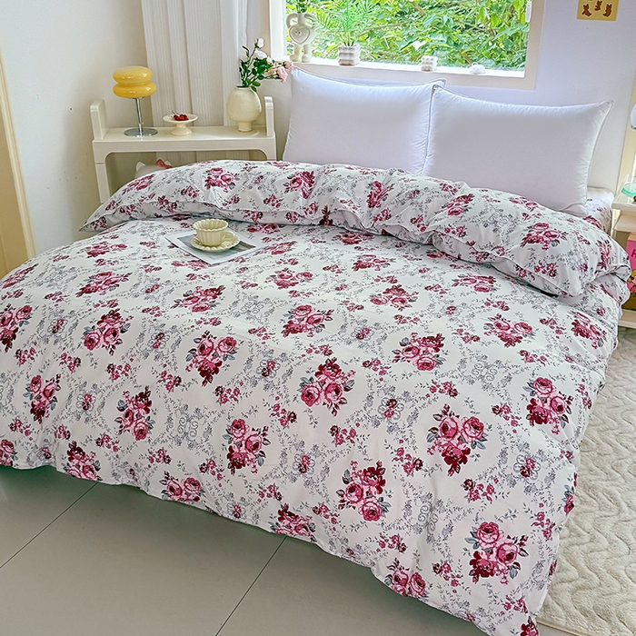 91家纺网 家纺一手货源 找家纺 梵巢家纺 芦荟棉三四件套，床单，被套，枕套化纤四件套 春意盎然