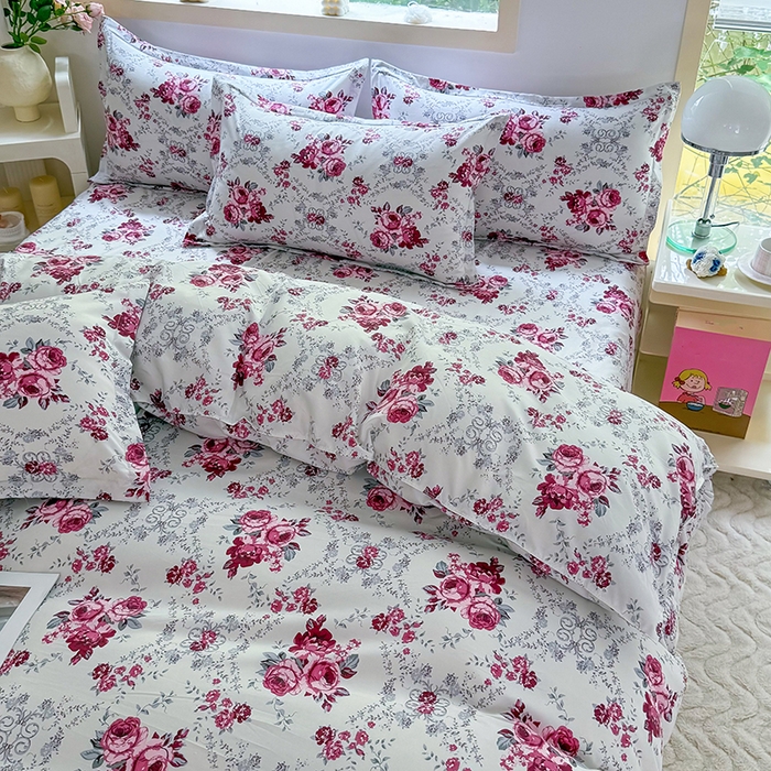 91家纺网 家纺一手货源 找家纺 梵巢家纺 芦荟棉三四件套，床单，被套，枕套化纤四件套 春意盎然