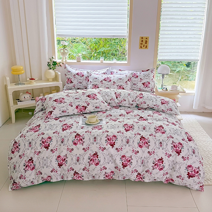 梵巢家纺 芦荟棉三四件套，床单，被套，枕套化纤四件套 春意盎然